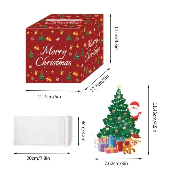 Christmas Money Box For Cash Gift Pull With Christmas Tree Card And Transparent Bags Surprise Money Holder Cash Gift Xmas Money Pull Box For Christmas Birthday New Year Party Supplies - Bellarte Enchanté Christmas Money Box For Cash Gift Pull With Christmas Tree Card And Transparent Bags Surprise Money Holder Cash Gift Xmas Money Pull Box For Christmas Birthday New Year Party Supplies